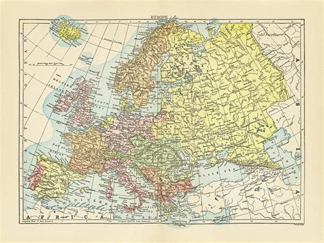 Map Of Europe Painting By Wild Apple Portfolio Fine Art America