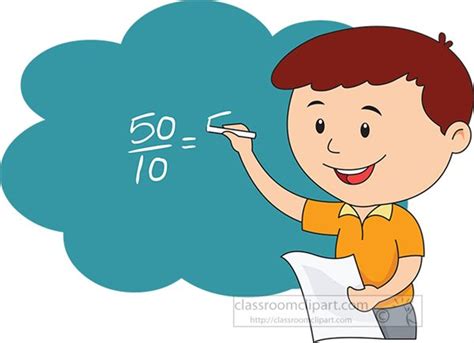 Mathematics Clipart Male Student Solving Maths Sum With Chalk In The