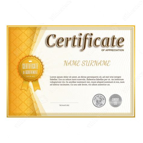Gold Golden Certificate Recognition Certificates Professional Word