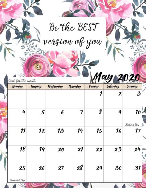Download Monthly Quote Calanders | Ten Free Printable Calendar 2021-2022