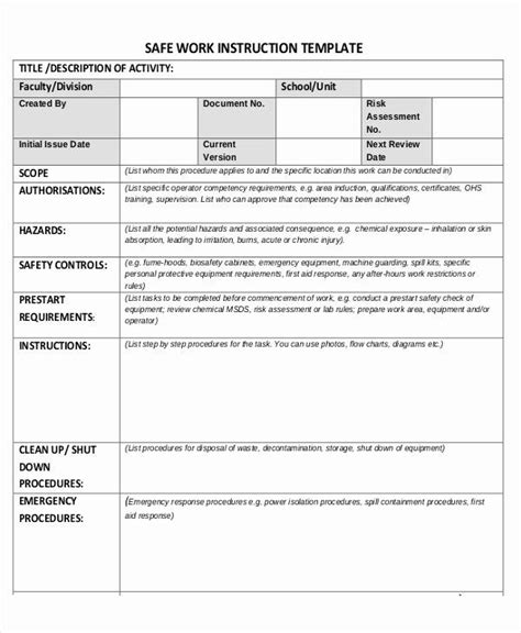 Work Instruction Template Word Awesome 10 Instruction Templates Free