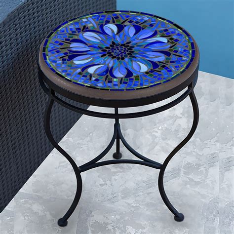 Bella Bloom Mosaic Side Table Neille Olson Mosaics Iron Accents