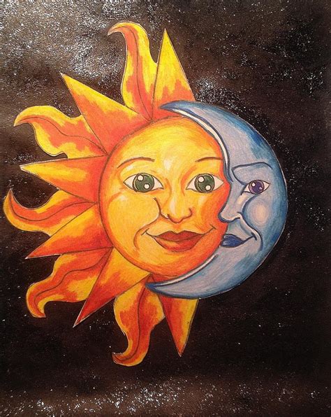 And The Moon Loved The Sun So Drawing By Presley Gajewsky Pixels