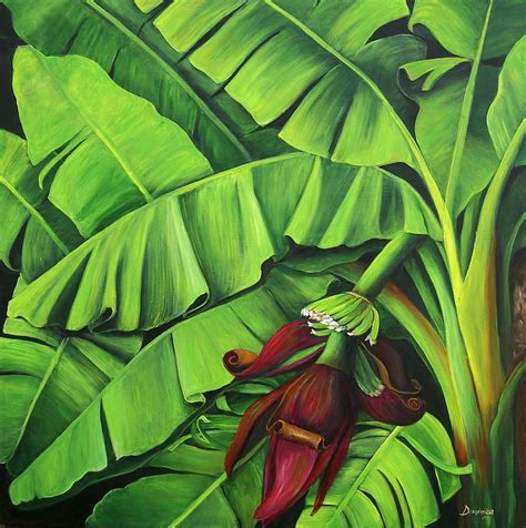 Banana Tree Flower Painting Banana Tree Flower Fine Art Print Tree