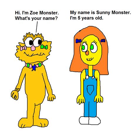 Sunny Monster Meeting Zoe Monster By Mikejeddynsgamer89 On Deviantart