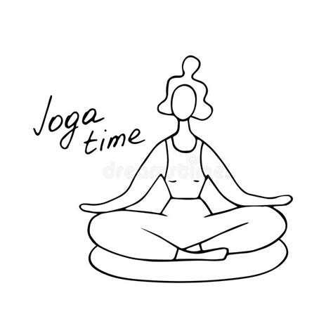 Woman Doing Yoga Lotus Pose Stock Vector Illustration Of Active Girl 184055048