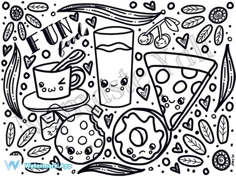 Digital Kawaii Japanese Coloring Pages Etsy