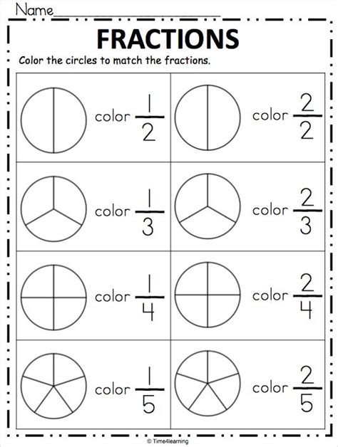 Fraction Worksheet Color The Fraction Made By Teachers Fractions