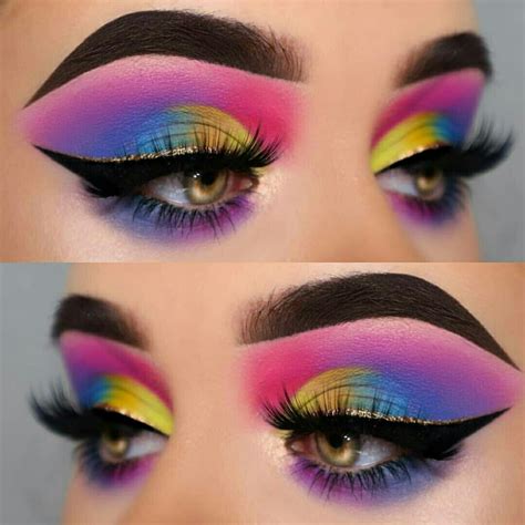 Pinterest Iiiannaiii Artist Ig Raphaelamua Rainbow Makeup Colorful Eye Makeup Creative Eye