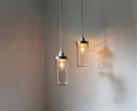 Mason Jar Pendant Lights Set Of 2 Hanging Mason Jar Pendants Etsy