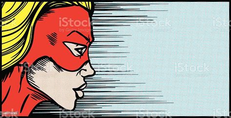 Female Superhero Face Profile Stock Illustration Download Image Now