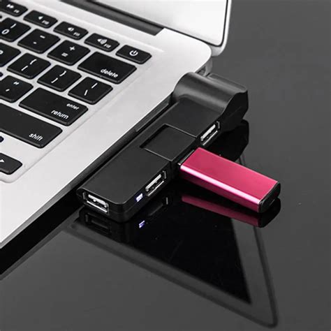 Hub Mini Size Usb Adapter Usb Rotatable 4 Ports Mini Usb Hub Splitter Data Cable Adapter