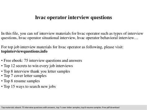 Hvac Operator Interview Questions