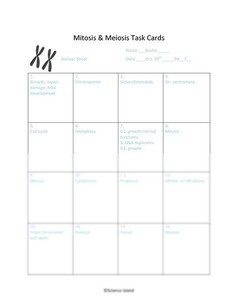 Solution Mitosis And Meiosis Task Cards Studypool