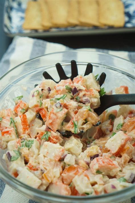 Classic one with crab imitation and the mix of tuna, fried chicken, paprika and so on. Imitation Crab Salad - The Cookware Geek