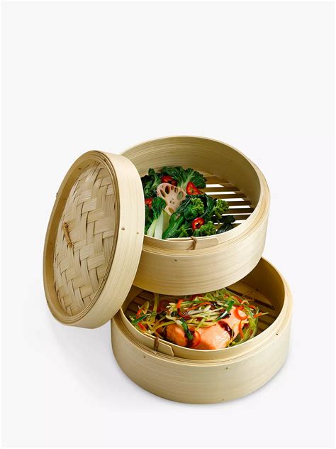 Ken Hom 2 Tier Bamboo Steamer Baskets 20cm At John Lewis And Partners