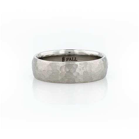 Matte Hammered Comfort Fit Wedding Ring In Palladium 6mm Blue Nile