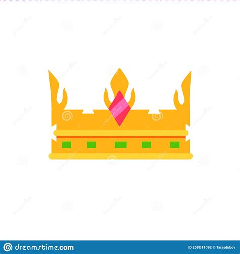 Crown Of King Icon Queen Golden Tiara Medieval Attribute Of Monarch