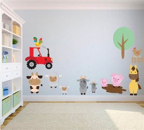 Farm Decals For Kids Rooms Farm Animals And Barn Scene Sihlouette
