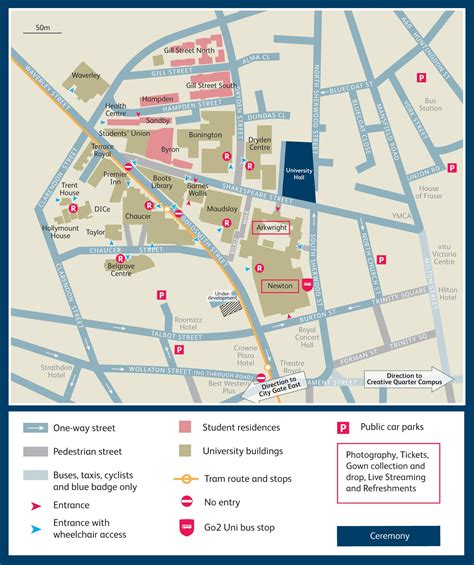 Map Of The Campus Nottingham Trent University