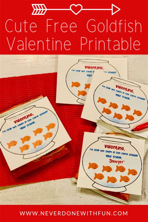 Toddler Goldfish Valentine Printable Neverdonewithfun
