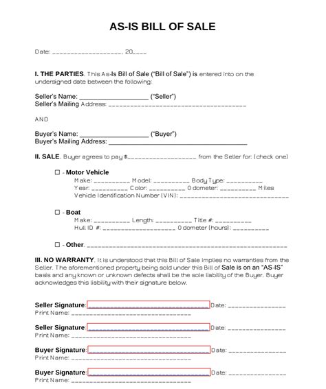 How Do You Write A Handwritten Bill Of Sale Printable Form Templates