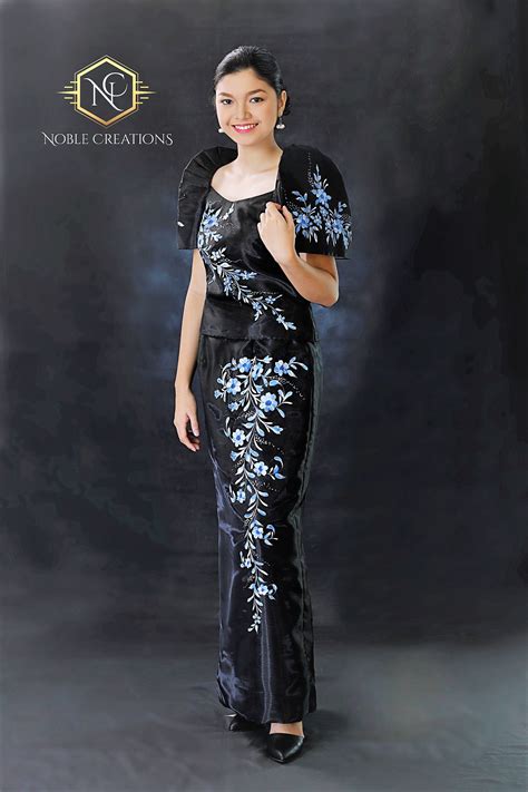 Filipiniana Dress Handpainted Mestiza Gown Philippine National Filipiniana Dress Mother Of The