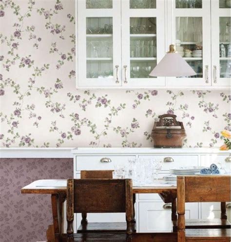 15 Charminng Kitchens With Floral Wallpaper Cocinas