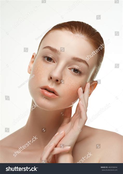 Emotional Beauty Portraits Redhaired Girl On Stock Photo 482058694