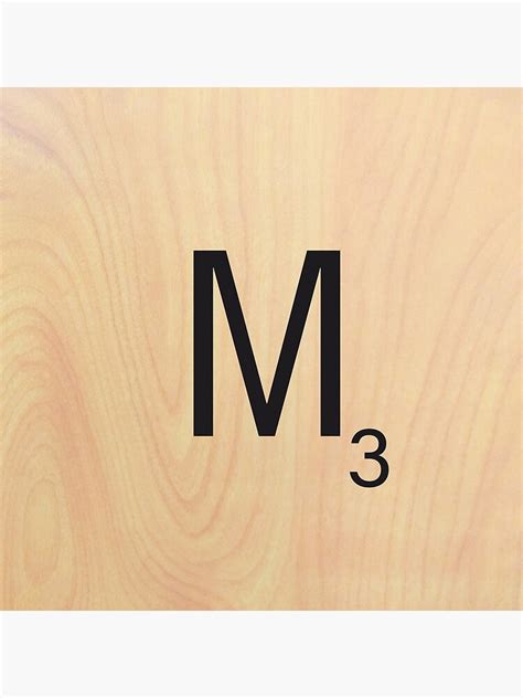 Wood Scrabble Tile M Poster For Sale By Artboy213 Redbubble