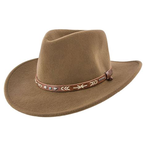 Mens Stetson Santa Fe Wool Crushable Western Hat Black