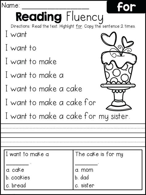 Printable First Grade Reading Worksheets