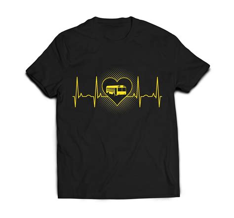 School Bus Heartbeat (Funny School Bus Driver Gift T-Shirt) - Merch By ...