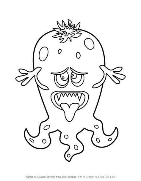 Scary Monster Coloring Page Planerium