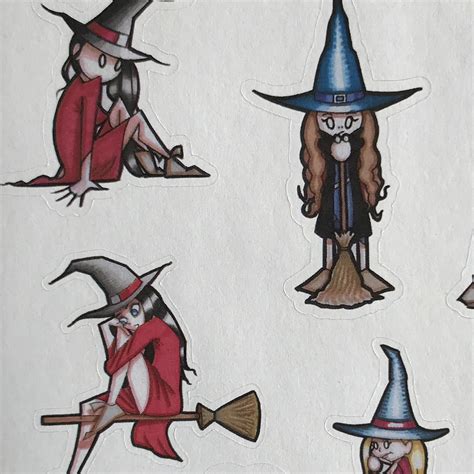 Witch Stickers Witch Sticker Sheet Witchy Stickers Planner Etsy