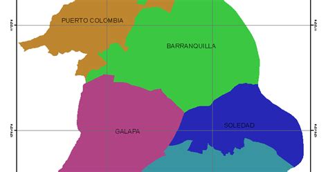 Mapa Del Área Metropolitana De Barranquilla
