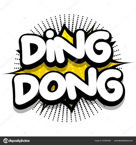 Ding Dong Comic Book Speech Explosion Bubble Vector Art Illustration