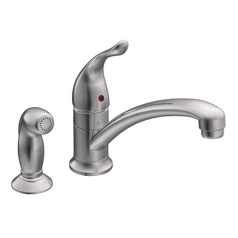Remove the cap to find the hole hiding the setscrew. Moen - Chateau Series Kitchen Faucet Single Handle | Low ...