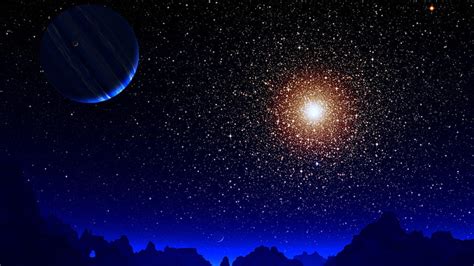 Starry Night Night Sky Planets Galaxy Stars Fantasy Hd Wallpaper