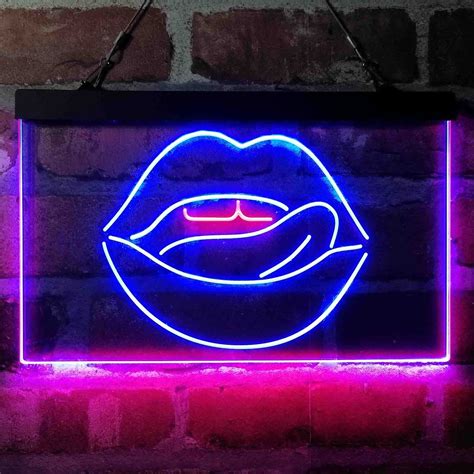 Licking Lips Mouth Sexy Dual Color Led Neon Sign St6 I4058 Etsy