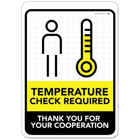 Temperature Check Required Sign Laminated Signage Sign Board