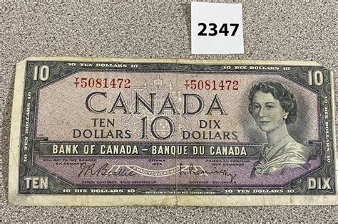 Cdn Ten Dollar Bill 1954