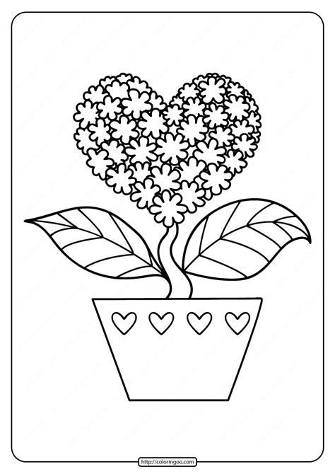 20 floral heart coloring pages. Free Printable Heart Shaped Flower Coloring Page