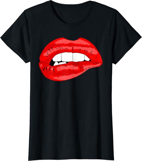 Womens Sexy Lips Shirt For Women Lips With Red Lipstick Print T Shirt Uk Clothing