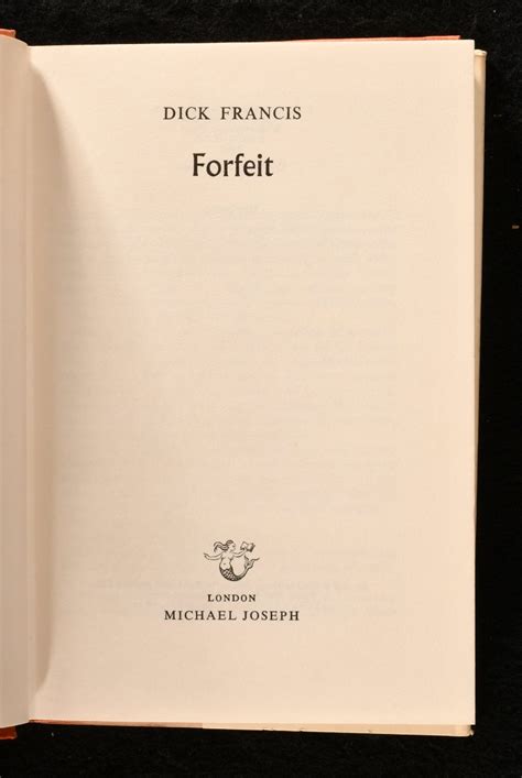 forfeit by dick francis very good cloth 1968 first edition rooke