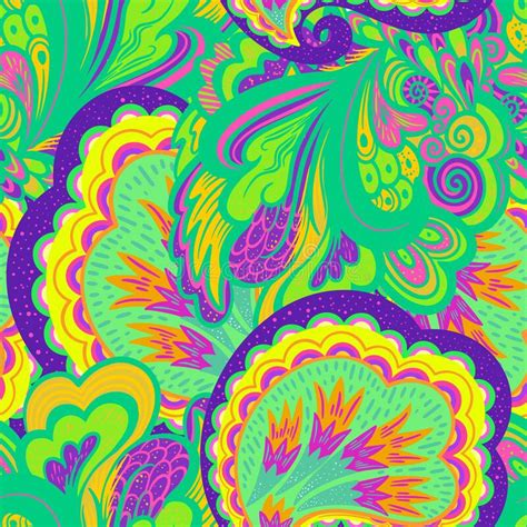 Funky Colorful Seamless Psychedelic Texture For Decoration And Design