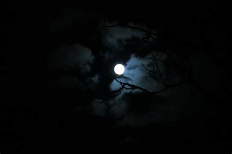 Hd Wallpaper At Night Moon Full Moon Dark Cloud Moonlight Sky