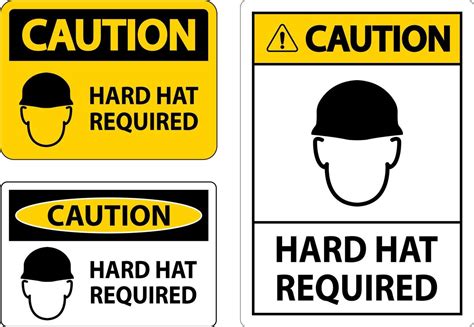 Caution Hard Hat Required Sign On White Background 19642799 Vector Art