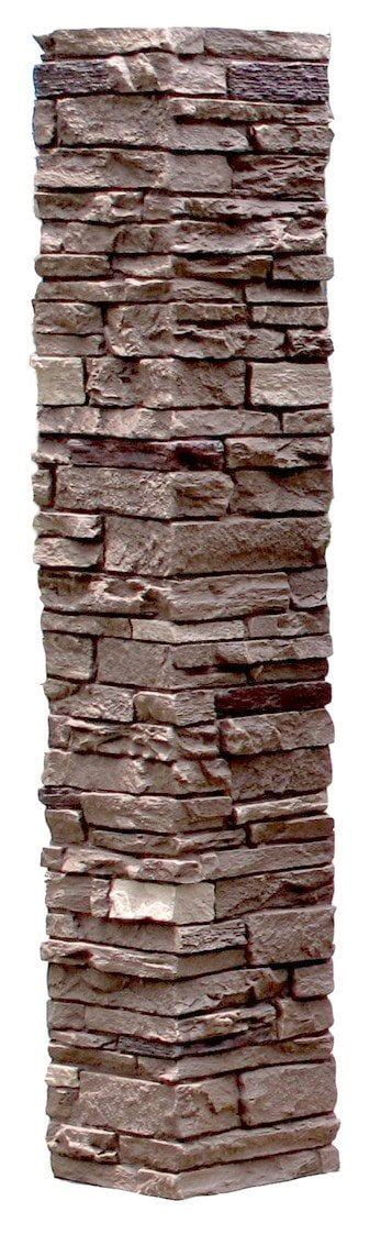 Nextstone Faux Polyurethane Stone Post Cover Sleeve Brunswick Brown