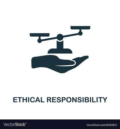 Ethical Responsibility Icon Monochrome Style Vector Image